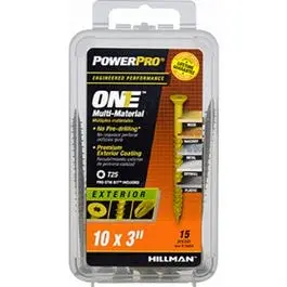 Power Pro One Exterior Screws, Flat Head, Bronze Epoxy Coated, #10 X 3-In., 15-Pk. 1