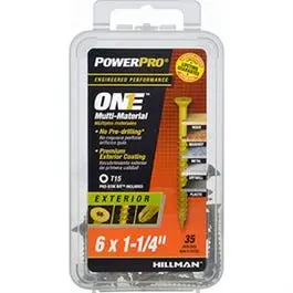 Power Pro One Exterior Screws, Flat Head, Bronze Epoxy Coated, #6 X 1-1/4-In., 35-Pk. 1