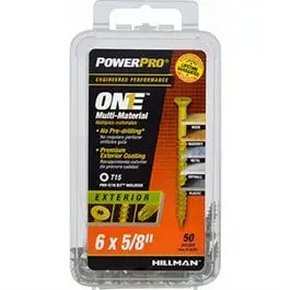 Power Pro One Exterior Screws, Flat Head, Bronze Epoxy Coated, #6 X 5/8-In., 50-Pk. 1