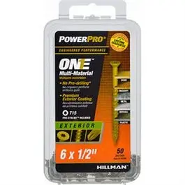 Power Pro One Exterior Screws, Flat Head, Bronze Epoxy Coated, #6 X .5-In., 50-Pk. 1