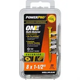 Power Pro One Exterior Screws, Flat Head, Bronze Epoxy Coated, #8 X 1.5-In., 25-Pk. 1
