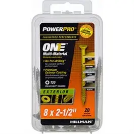 Power Pro One Exterior Screws, Flat Head, Bronze Epoxy Coated, #8 X 2.5-In., 20-Pk. 1