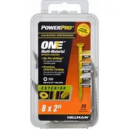 Power Pro One Exterior Screws, Flat Head, Bronze Epoxy Coated, #8 X 2-In., 20-Pk. 1