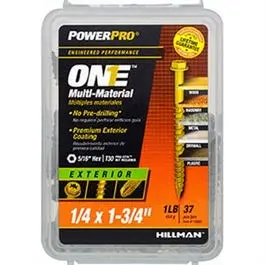 Power Pro One Exterior Screws, Hex, Bronze Epoxy Coated, #1/4 X 3/4-In., 56-Pk. 1