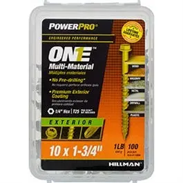 Power Pro One Exterior Screws, Hex, Bronze Epoxy Coated, #10 X 1-3/4-In., 97-Pk. 1
