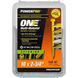 Power Pro One Exterior Screws, Hex, Bronze Epoxy Coated, #10 X 2-3/4-In., 65-Pk. 1