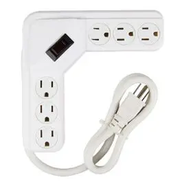 Power Strip, 6-Outlet, White 1