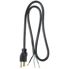 Power Supply Replacement Cord, 16/3 Sjtw, Black, 3-Ft. 1