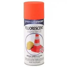 Premium Decor Fluorescent Spray Paint, Interior/Exterior, Blazing Orange, 11-Oz. 1