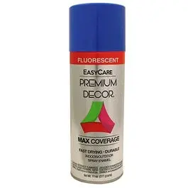 Premium Decor Fluorescent Spray Paint, Interior/Exterior, Neon Blue, 11-Oz. 1