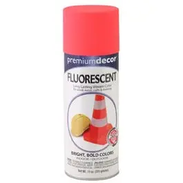 Premium Decor Fluorescent Spray Paint, Interior/Exterior, Red Orange, 11-Oz. 1