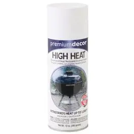 Premium Decor High-Heat Spray Paint, Dull White, 12-Oz. 1