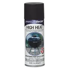 Premium Decor High-Heat Spray Paint, Flat Black, 12-Oz. 1