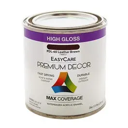 Premium Decor Leather Brown Gloss Enamel Paint, 1/2-Pt. 1