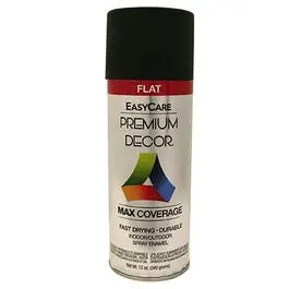 Premium Decor Spray Paint, Black Flat, 12-Oz. 1