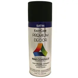 Premium Decor Spray Paint, Black Satin, 12-Oz. 1