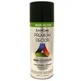 Premium Decor Spray Paint, Black Semi-Gloss, 12-Oz. 1