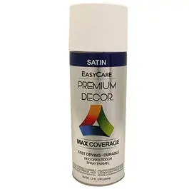 Premium Decor Spray Paint, White Satin, 12-Oz. 1