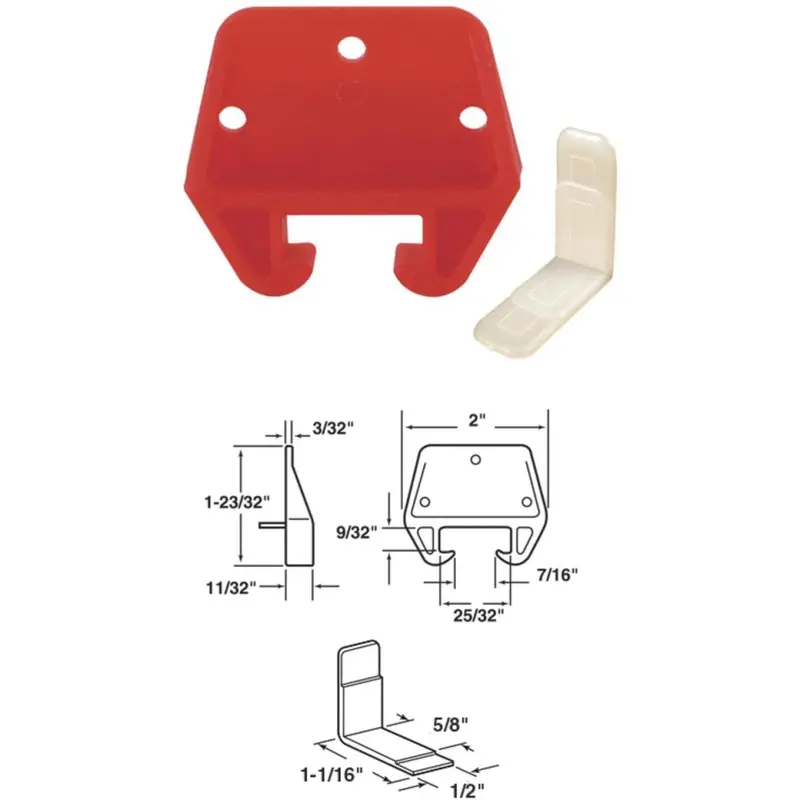 Prime-Line 1-1/8" X 1-3/32" Plastic Track Guide (2 Count) 1