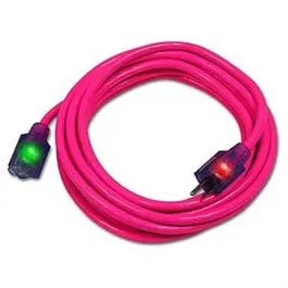 Pro Glo Extension Cord, Pink, 14/3, 100-Ft. 1
