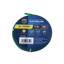 Pvc Coated Wire Clothesline, Green, 5/32-In. X 50-Ft. 1
