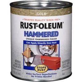 Qt. Gold Hammered Rust Preventative Brush Paint 1