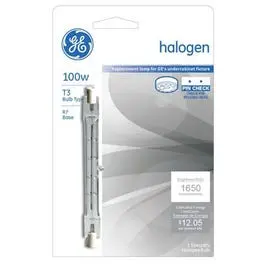 Quartz Halogen Lamp, Double Ended, T3, 100-Watts 1