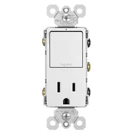Radiant Single Pole Switch/ Single Receptacle, White 1