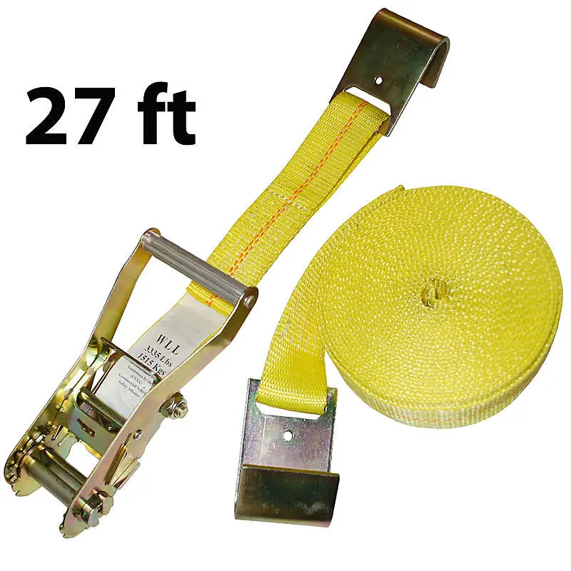 Ratchet Straps Usa 2" X 27' Ratchet Strap W/Flat Hooks 1