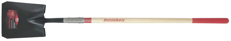 Razor-Back Square Point Shovel With Tab Socket And Forward Turned Step 1