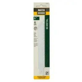 Reciprocating Saw Blade, 6-Tpi, Bi-Metal/Cobalt, 6-In., 2-Pk. 1