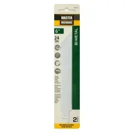 Reciprocating Saw Blades, 2-Pk, 6-Inch, 24-Tpi, Bi-Metal/Cobalt 1