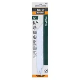 Reciprocating Saw Blades, 2-Pk, 6-Inch, 8/12-Tpi, Bi-Metal/Cobalt 1
