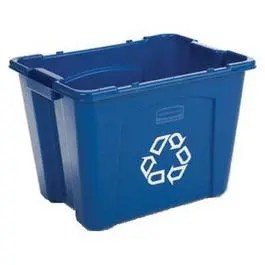 Recycling Box, Blue With White Recycle Imprint, 14-Gal. 1