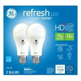 Refresh Hd Led Light Bults, Daylight, 1100 Lumens, 13-Watts, 2-Pk. 1