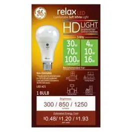 Relax Hd Led 3-Way Light Bulb, Soft White, 4/7/13-Watts 1