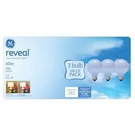 Reveal 40-Watts White Globe Incandescent Bulbs, 3-Pk. 1