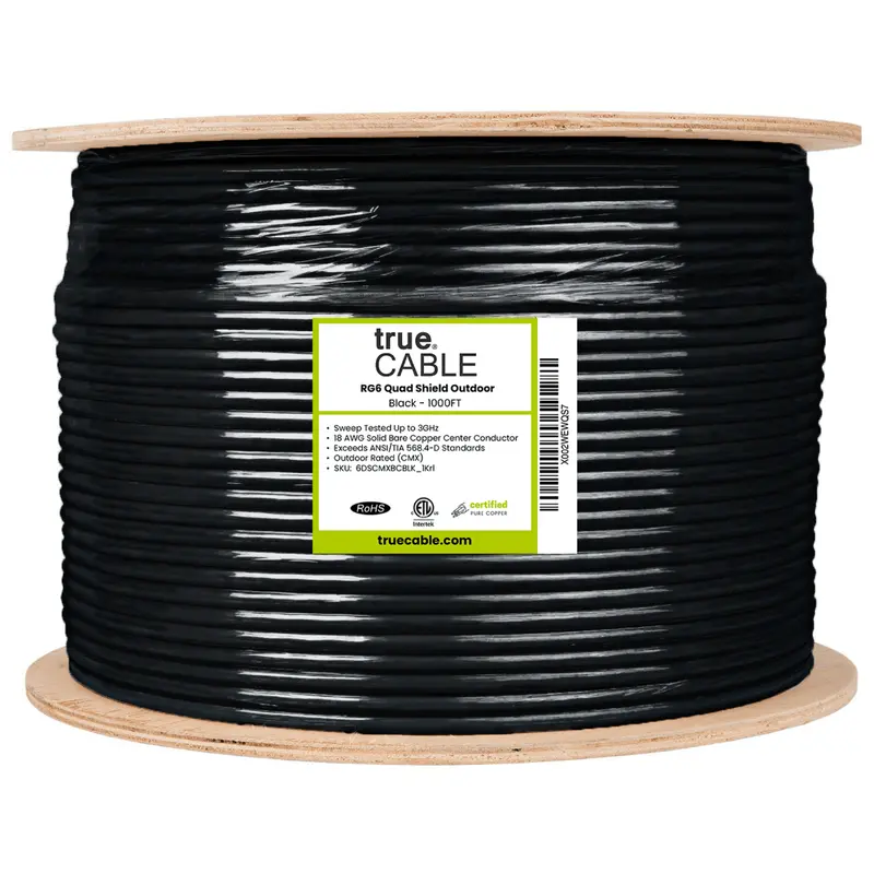 Rg6 Quad Shield Outdoor Coaxial Cable 1
