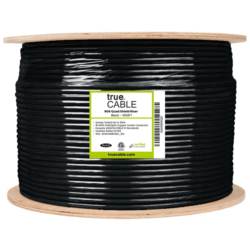 Rg6 Quad Shield Riser Coaxial Cable 1