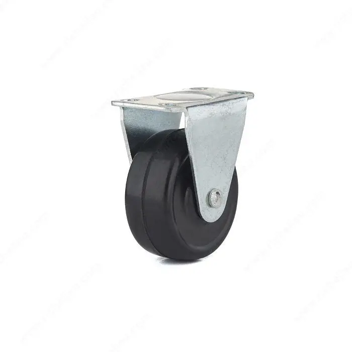 Richelieu Hardware Industrial Black General-Duty Rubber Casters 1-9/16 In. 20 Kg 1