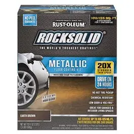 Rocksolid Garage Coating Kit, Earth Brown Metallic, Covers Up To 100 Sq. Ft. 1