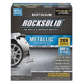 Rocksolid Garage Coating Kit, Silver Bullet Metallic, Covers Up To 100 Sq. Ft. 1