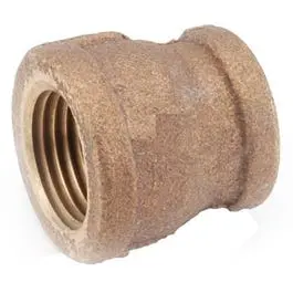 Rough Brass Threaded Reducing Coupling, 3/4 X 1/4-In. Female Pipe 1