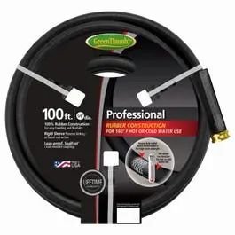 Rubber Garden Hose, Black, 5/8-In. X 100-Ft. 1