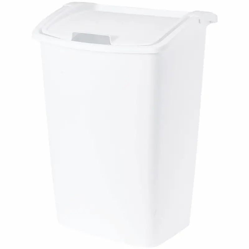 Rubbermaid 42 Qt. White Wastebasket With Lid 1