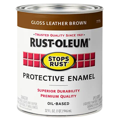 Rust-Oleum® Protective Enamel Brush-On Paint Gloss Leather Brown 1