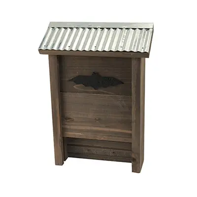 Rustic Farmhouse Bat House-Galvanized Roof & Bat Accent 1