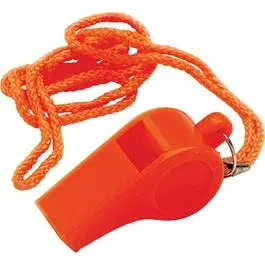 Safety Whistle, Orange Plastic 1