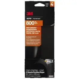 Sandpaper, Automotive, 800 Grit, 3-2/3 X 9-In., 5-Pk. 1