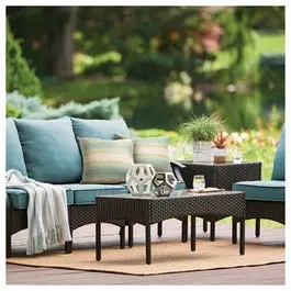 Sanibel 6-Pc. Sectional Seating Set, Powder-Coated Steel Frame, Cushions + Pillows 1